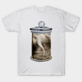 Thunder & lightning hurricane twister bottle art T-Shirt